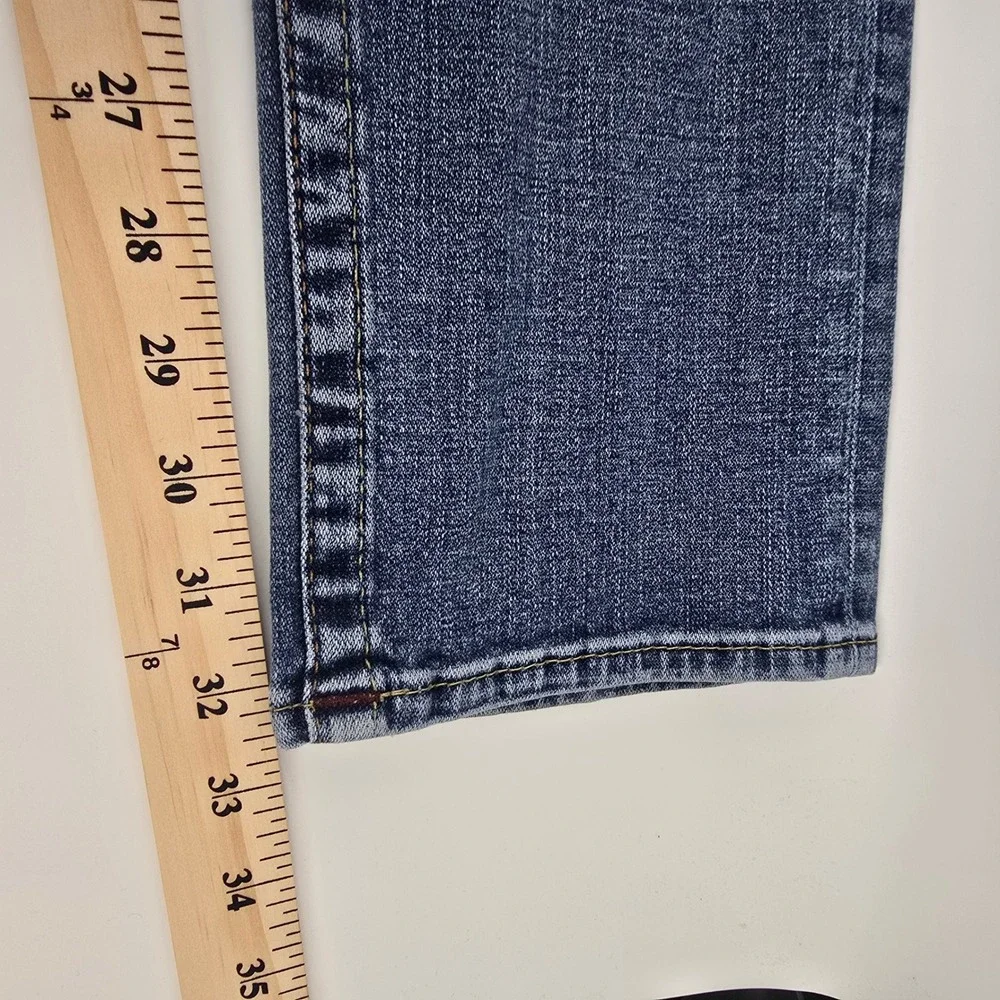 True Religion Jeans Mens 28 Blue Medium Wash Straight Horseshoe Embroidery